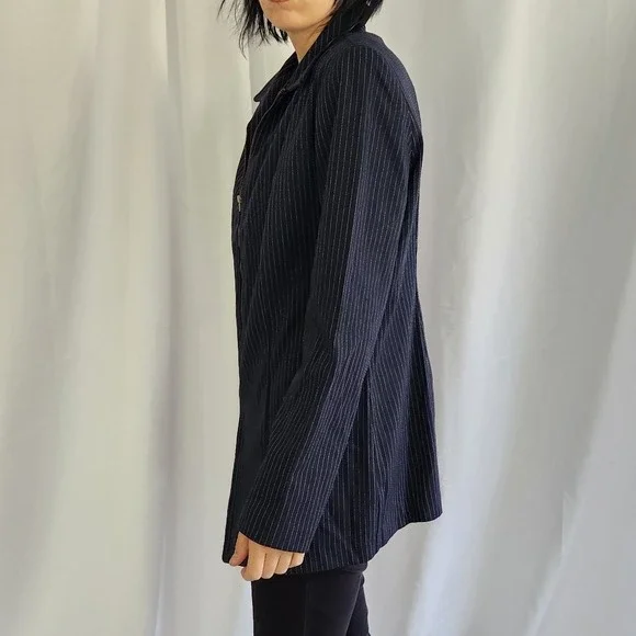 90s/Y2K Blue‎ Zip Up Blazer - Picture 2 of 4